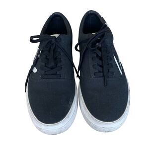 Lacoste Jump Serve Lace Up Men's Canvas Sneakers Black Size 8